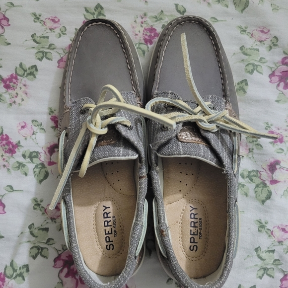 Sperry Bluefish Sparkle Gry Boat Shoe 
